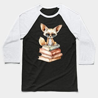 Fennec Fox And Books Baseball T-Shirt